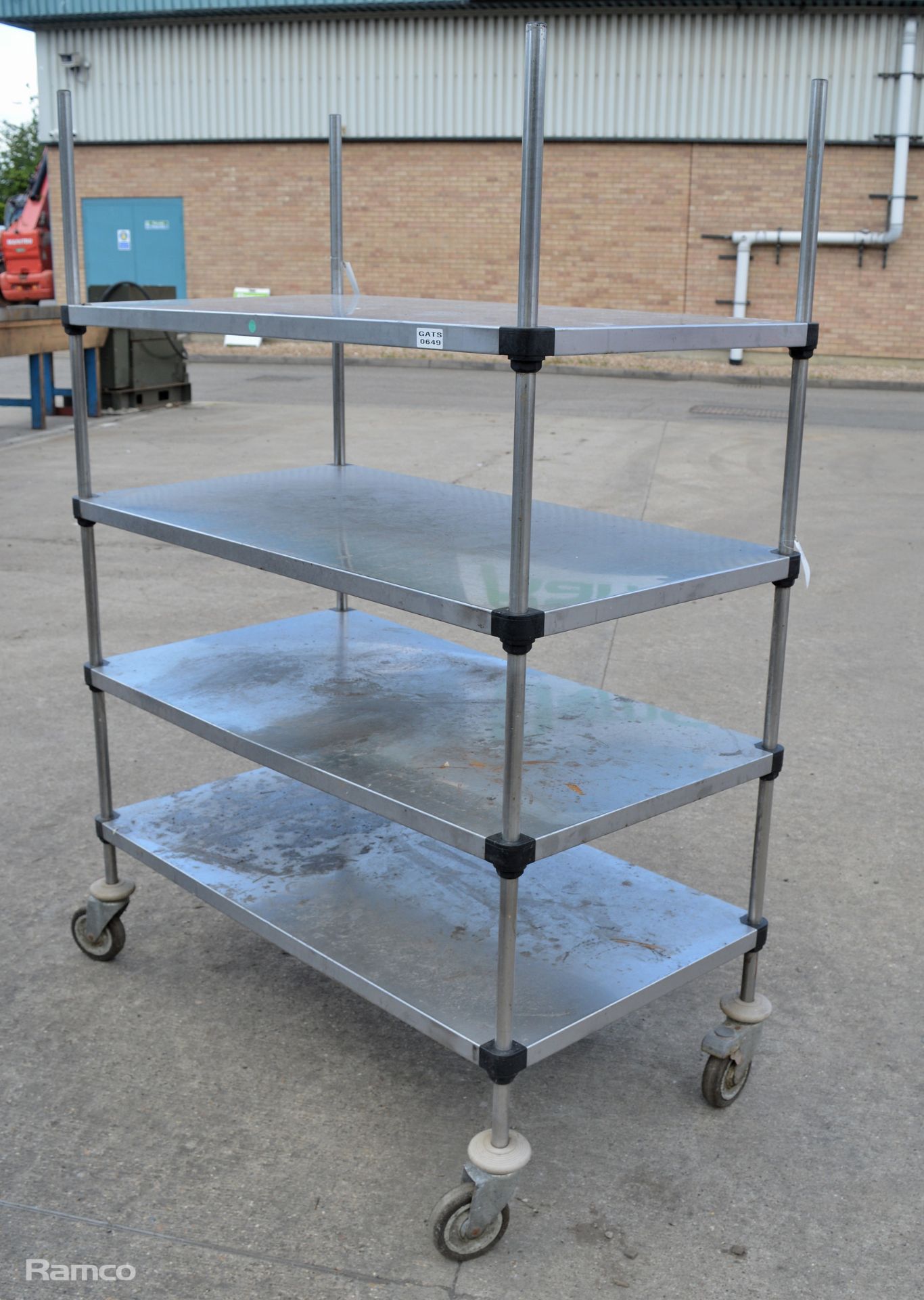 Stainless steel 4 tier wire racking L120 X W65 x H170cm - Image 3 of 3