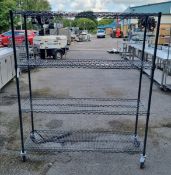 Mobile rack with 4x shelves - L151 x W46 x H179cm