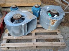 2x Soler & Palau fan blowers with external ABB motors