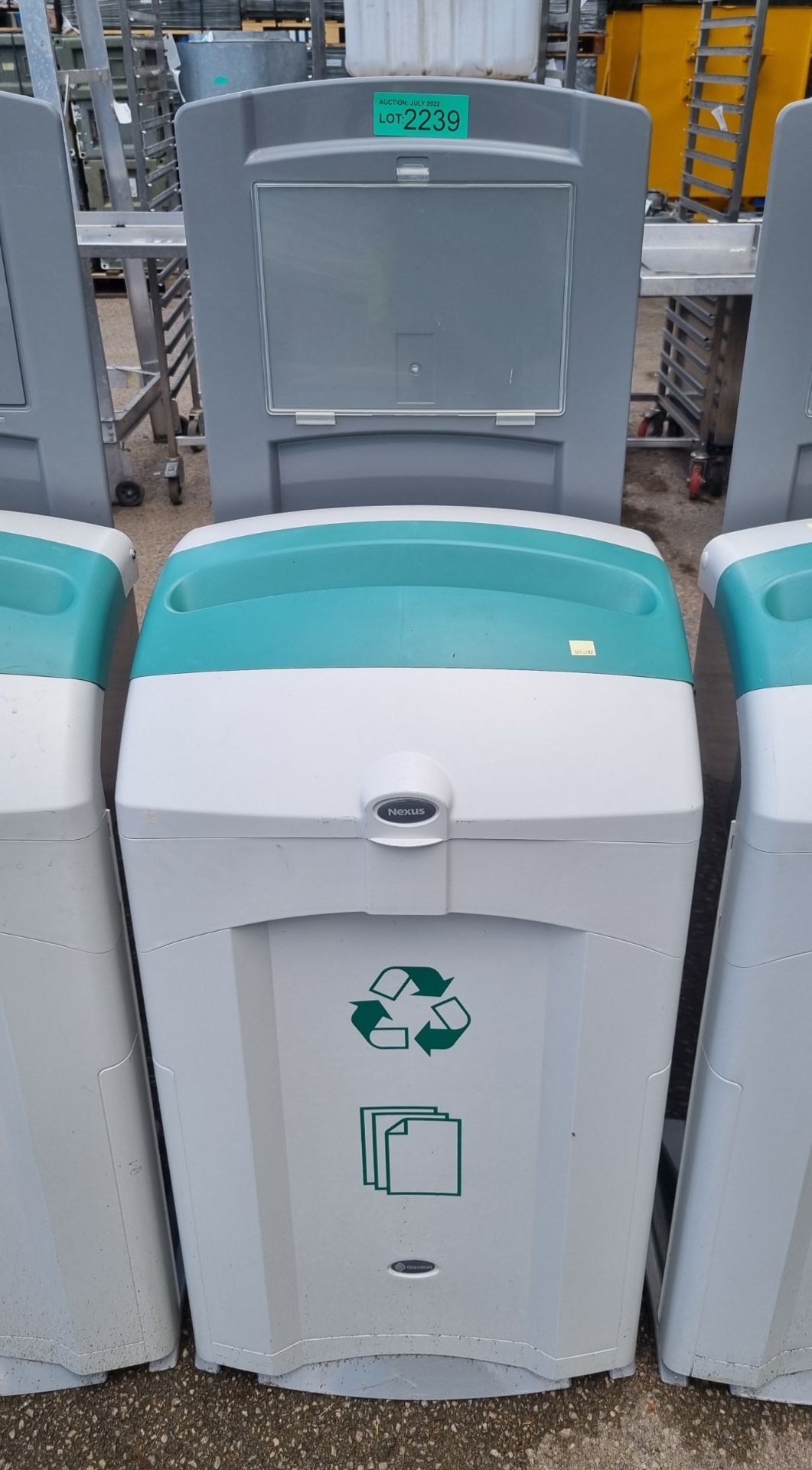 Plastic recycle bin (paper only) - aqua green and grey - Image 2 of 2