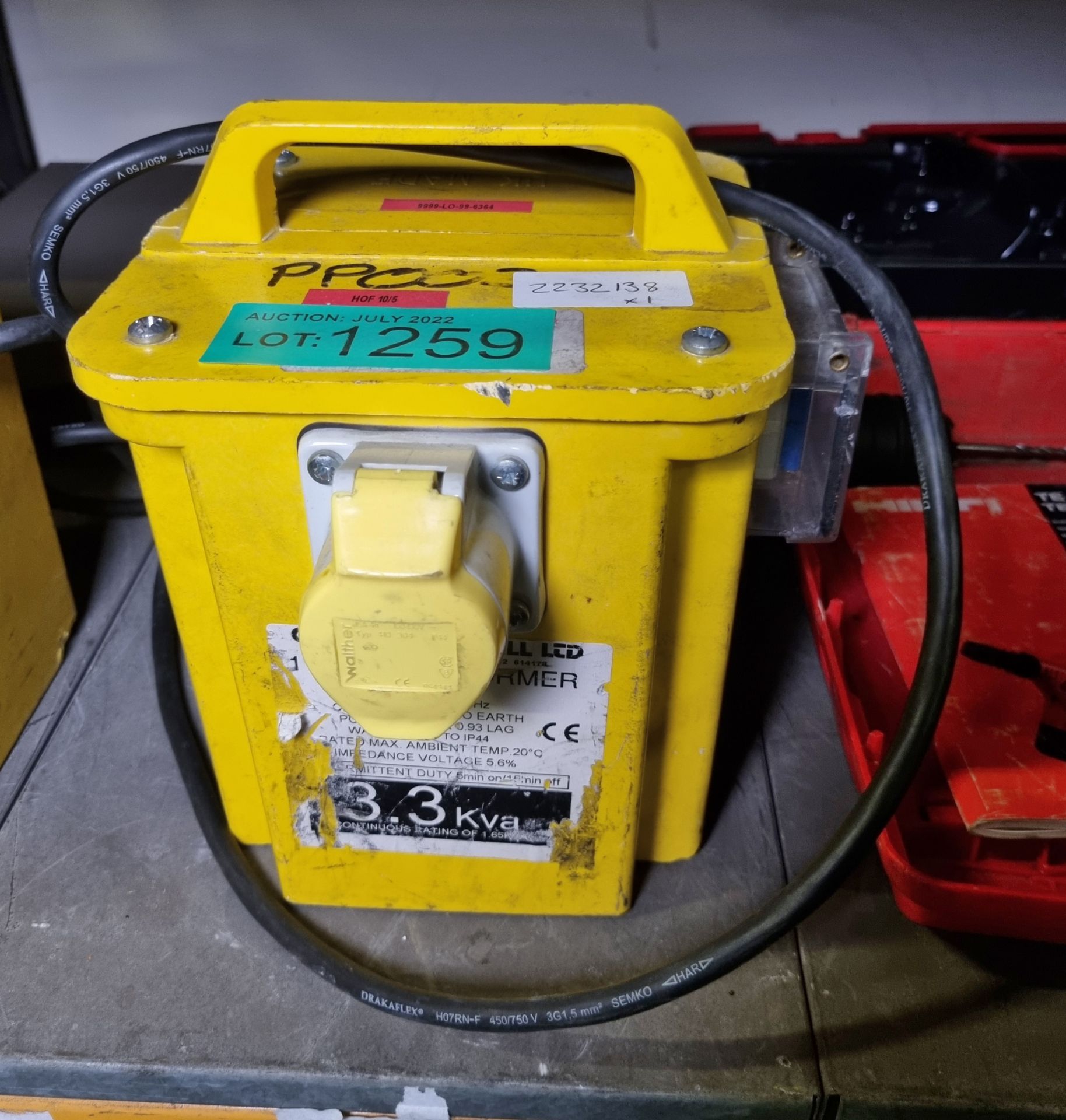 Carroll & Meynell cm3300 portable 110V tool transformer