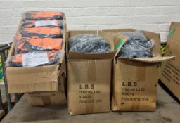 Latex Coated gloves - size 10 - 360 pairs (120 orange and black, 240 grey and black)