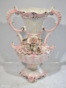 Decorative rose vase - double handled