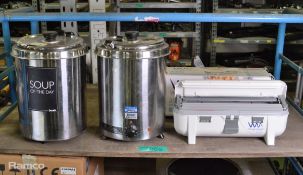 Wrapmaster 3000 Clingfilm dispenser & 2x Dualit 71500 DSK6 6l soup kettles