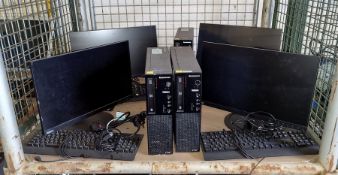 Lenovo Thinkcentre Personal Computer Sets - 3 towers only, 4 monitors