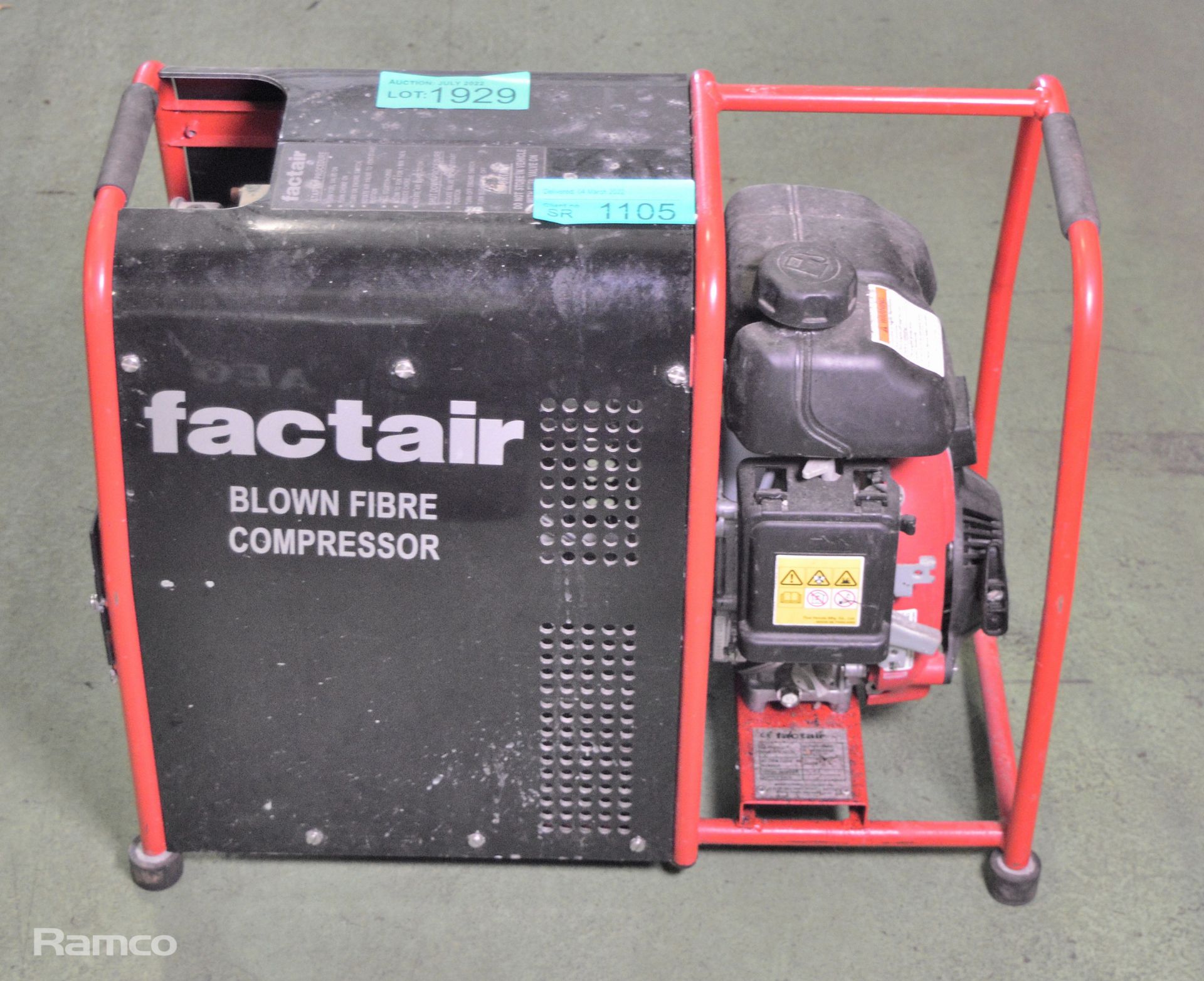 Factair blown fibre compressor with Honda GXH 50 engine