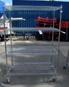 Stainless steel 4 tier wire racking L120 X W50 x H178cm