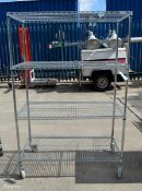 Stainless steel 4 tier wire racking L120 X W50 x H178 cm