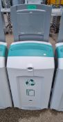 Plastic recycle bin (paper only) - aqua green and grey