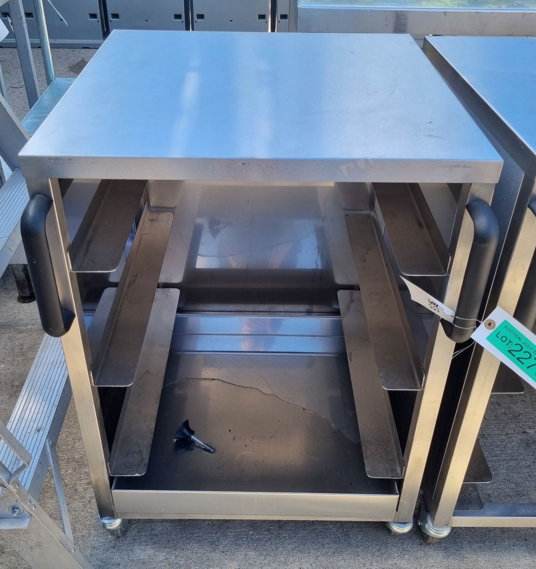Stainless steel serving trolley