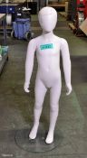 Display Mannequin - female child full body - white