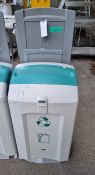 Plastic recycle bin (paper only) - aqua green and grey