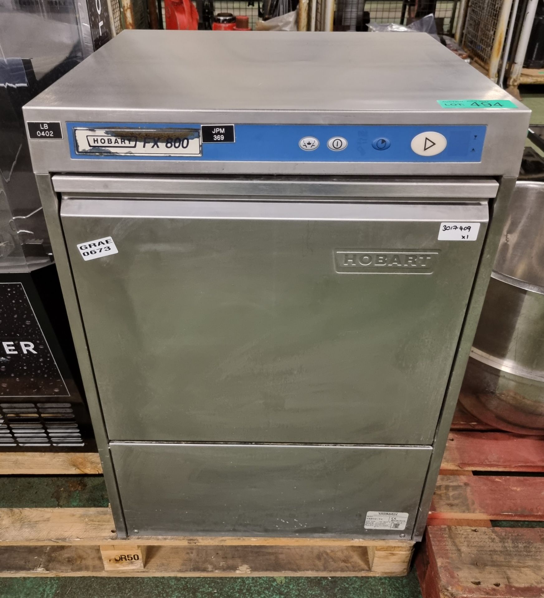 Hobart FX800 under-counter dishwasher 60x60x75 - Image 2 of 4