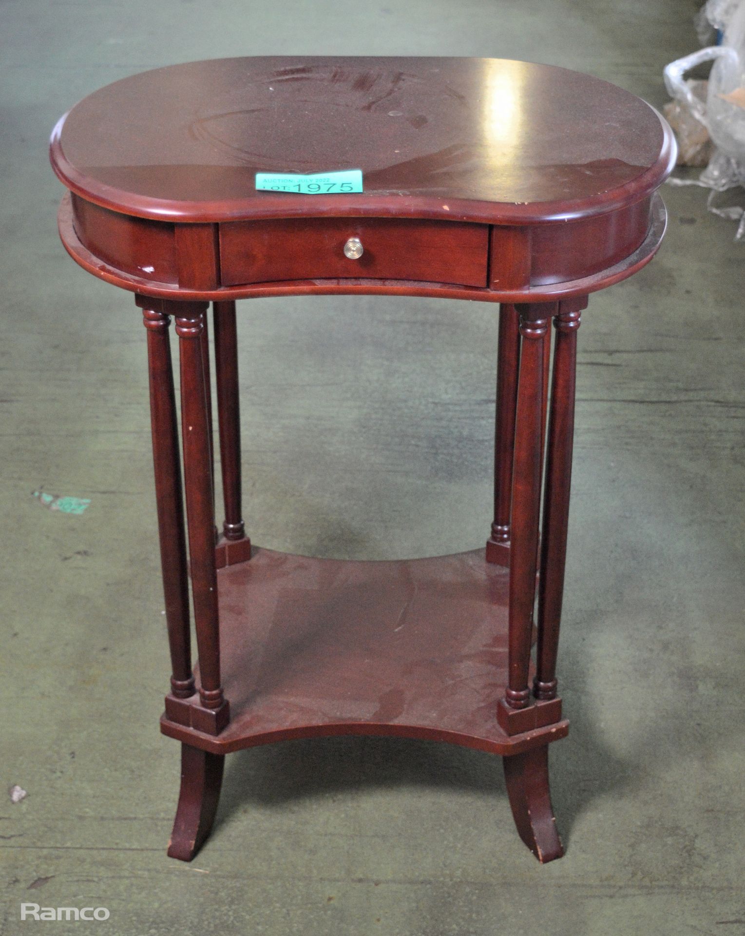 Wooden telephone stand with drawer