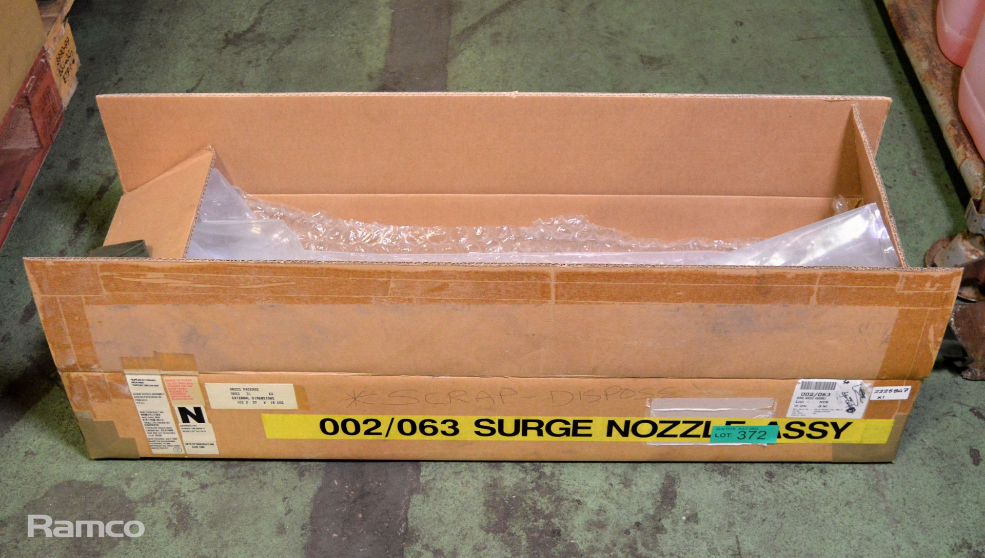 S.F. surge nozzle assembly