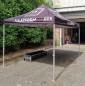 Gazebo with transit case on wheels and 8x anchor weights