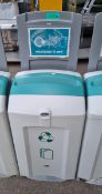 Plastic recycle bin (paper only) - aqua green and grey