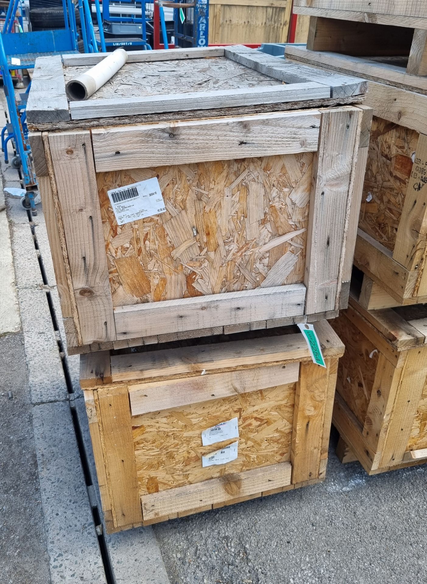 2x Wooden storage crates - L85 x D65 x H50cm