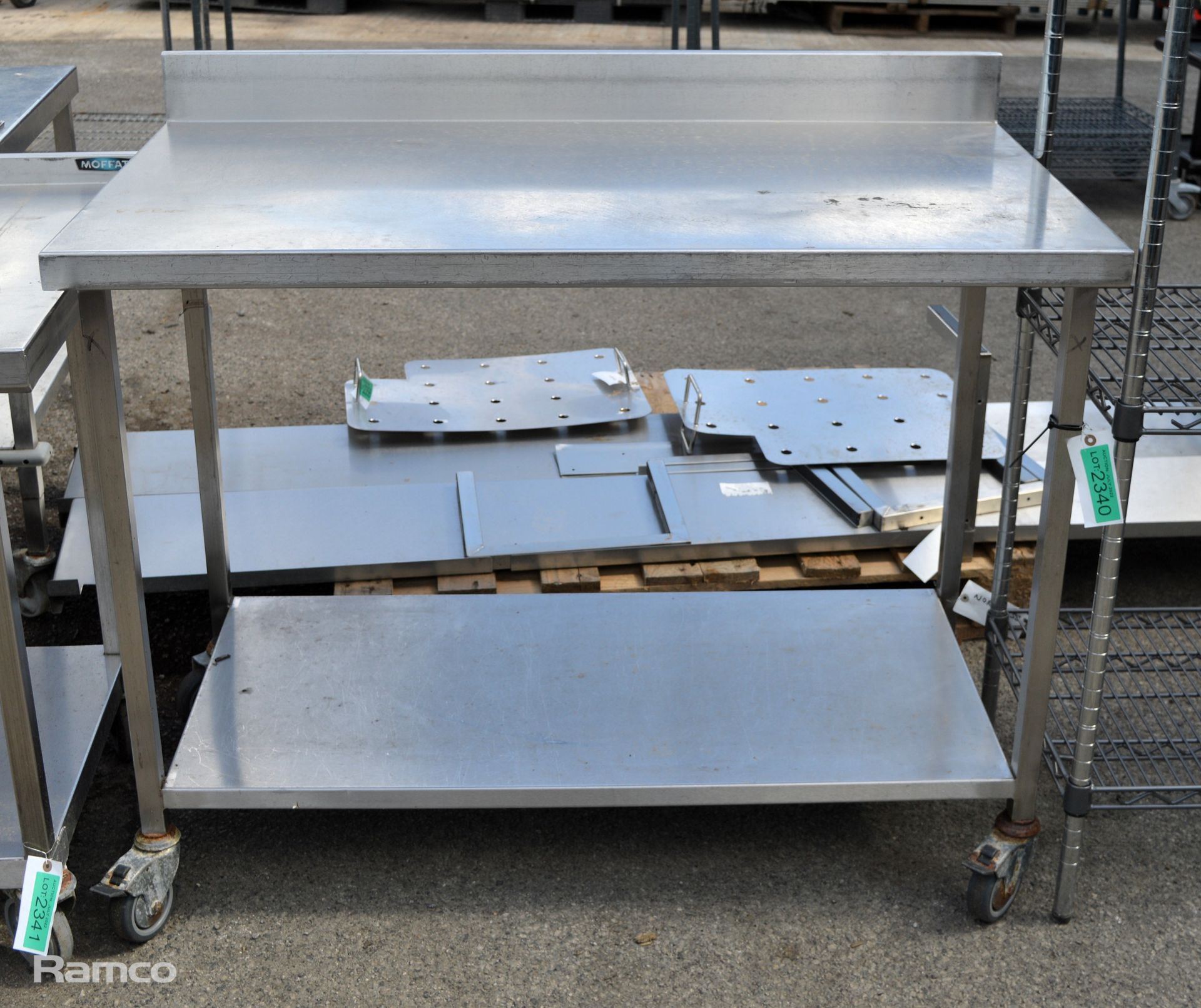 Stainless steel counter/worktop 120 x 70 x 90