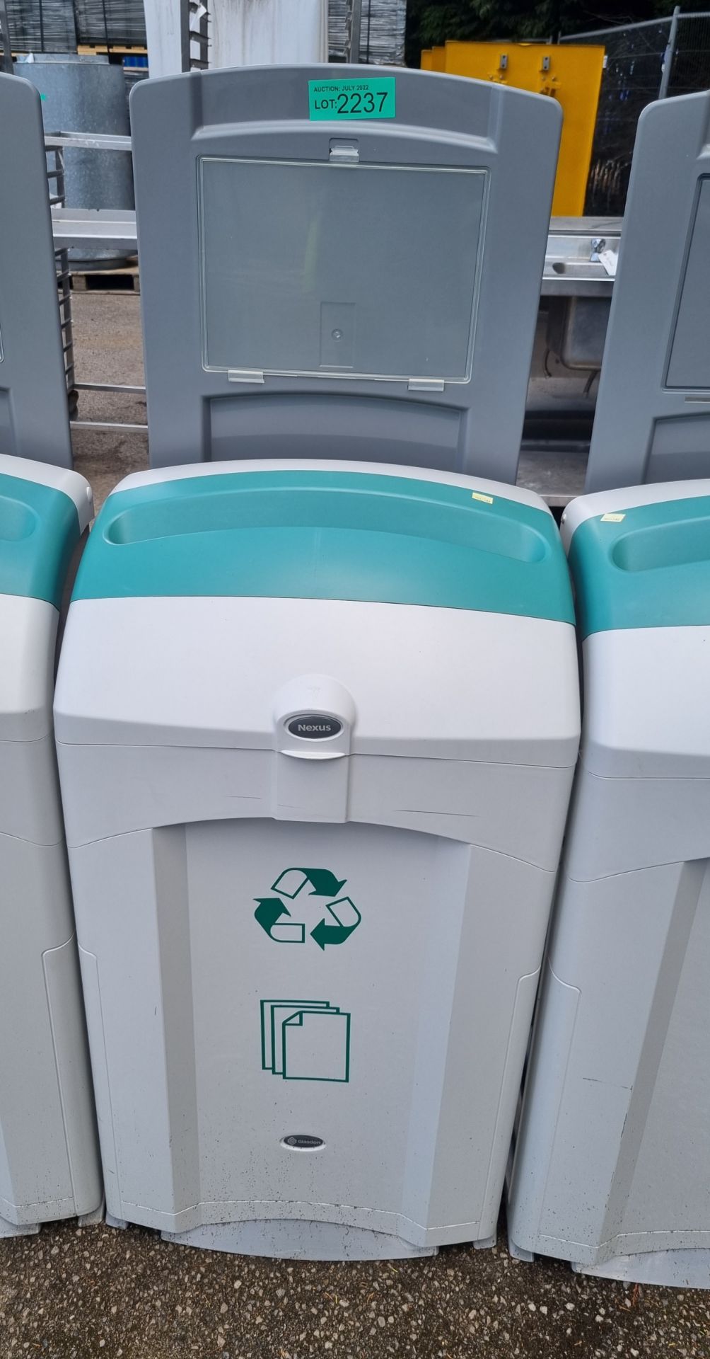 Plastic recycle bin (paper only) - aqua green and grey - Image 2 of 2