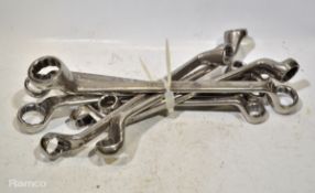 8x Ring Spanners - various sizes as seen in the pictures