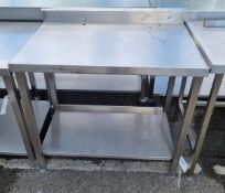 Stainless steel table with bottom shelf - L100 x W65 x H100cm