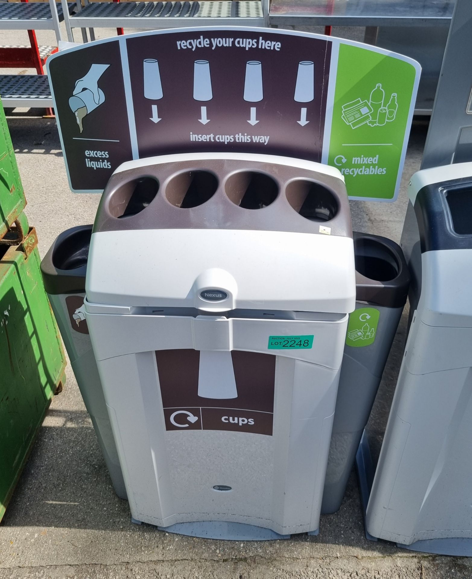 Plastic recycle bin - black and grey