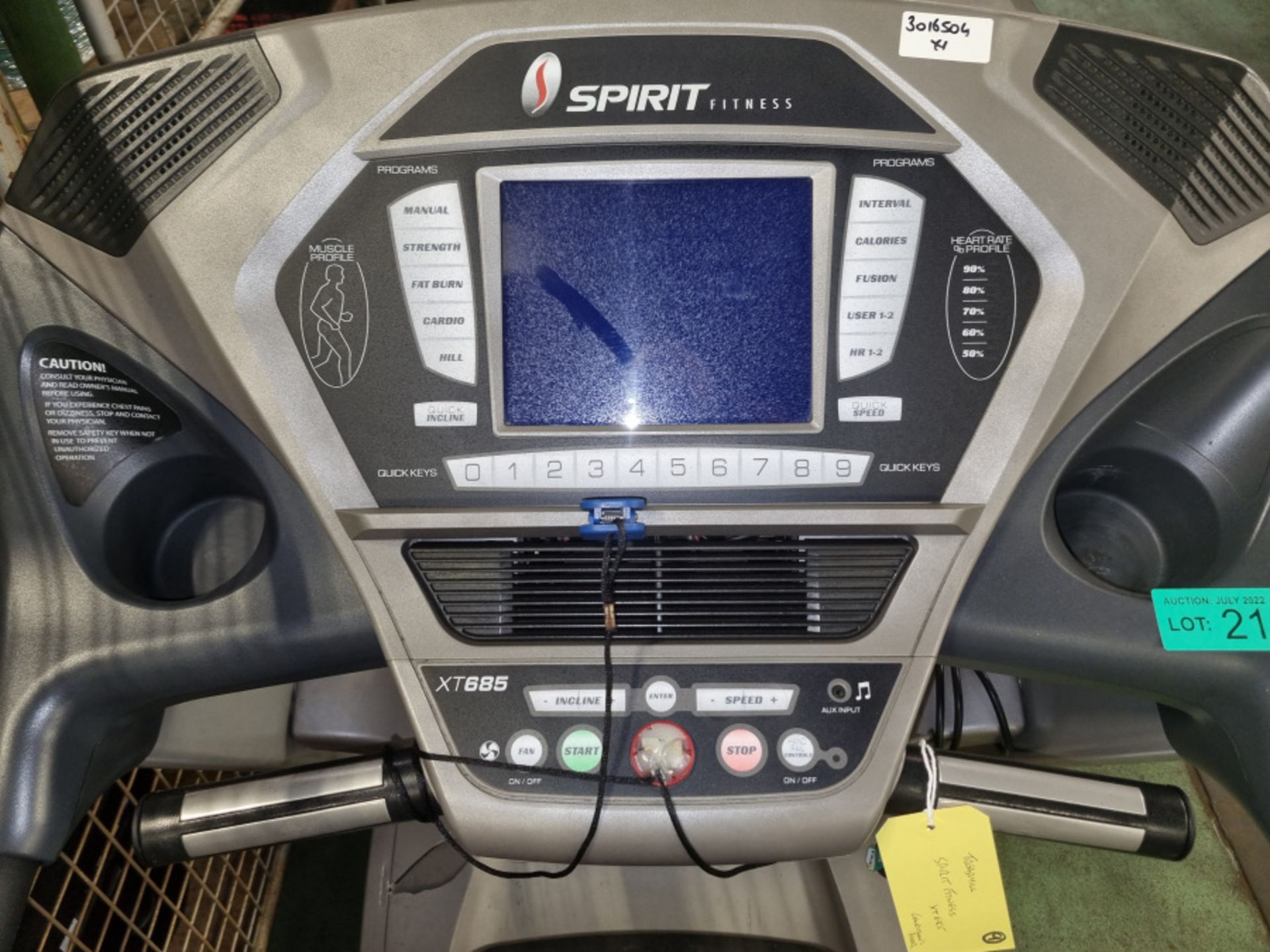 Spirit Fitness XT685 treadmill L80 x W190 x H145cm - Image 4 of 6