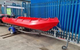Whaly 435 boat with Yamaha 40 outboard engine and Indespension ltd trailer