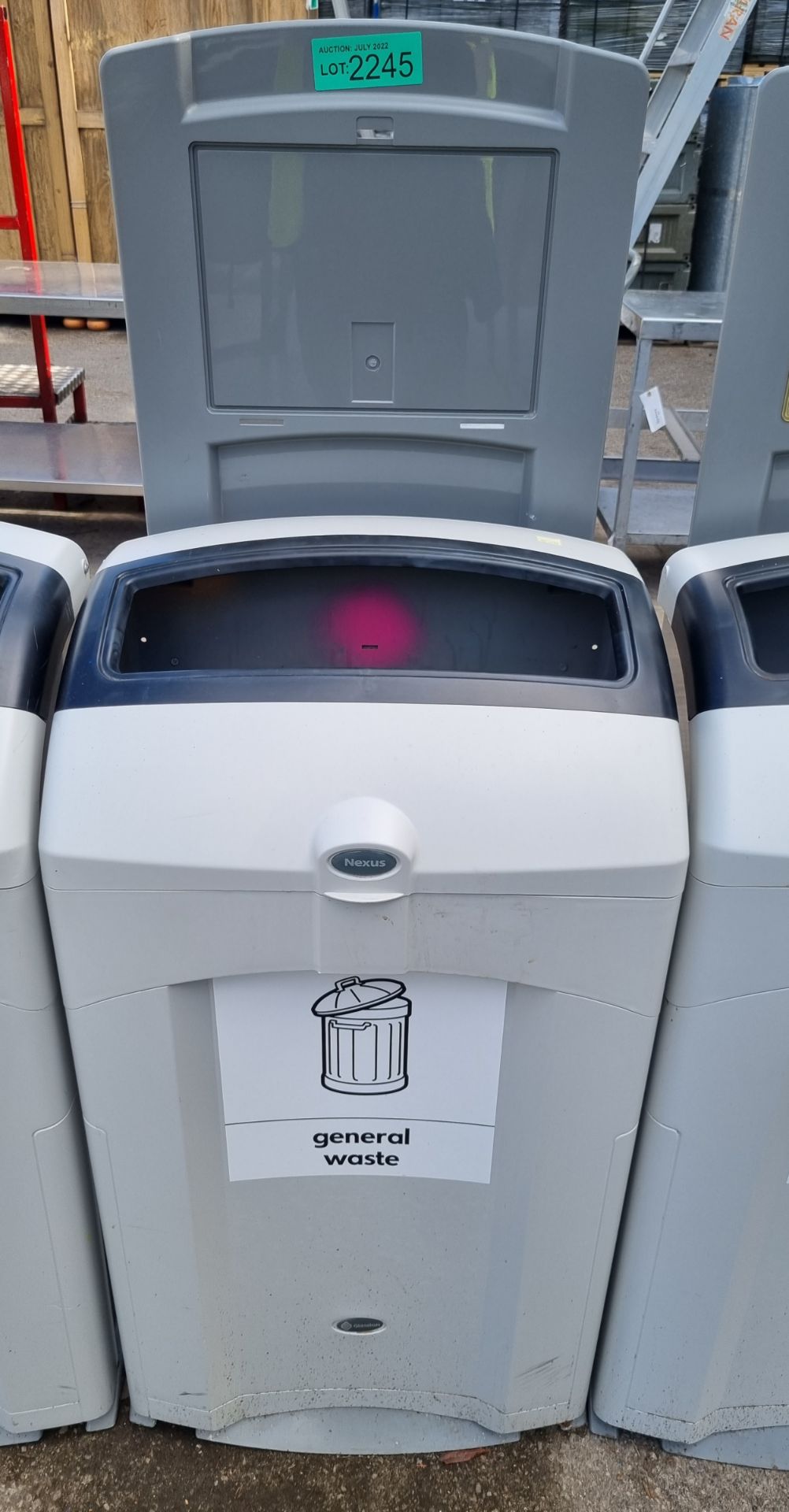 Plastic general waste bin - black and grey - Image 2 of 2