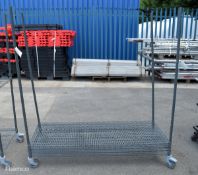 Mobile rack with 4x shelves L151 x W46 x H164cm