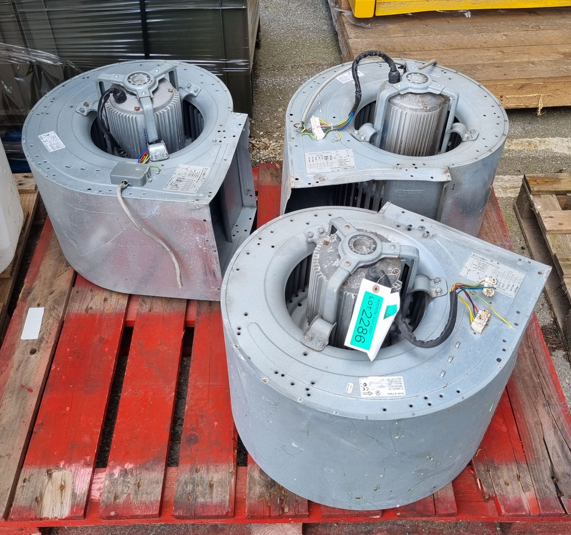 3x Soler & Palau fan blowers with internal electric motors