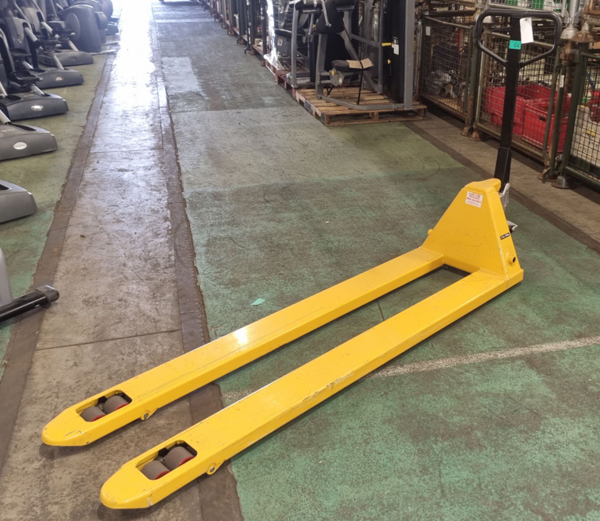 Extra long tine pallet truck - L 54 x W 236 x H 124 cm