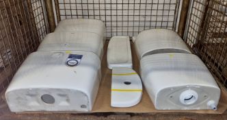 5x Various white ceramic toilet cisterns