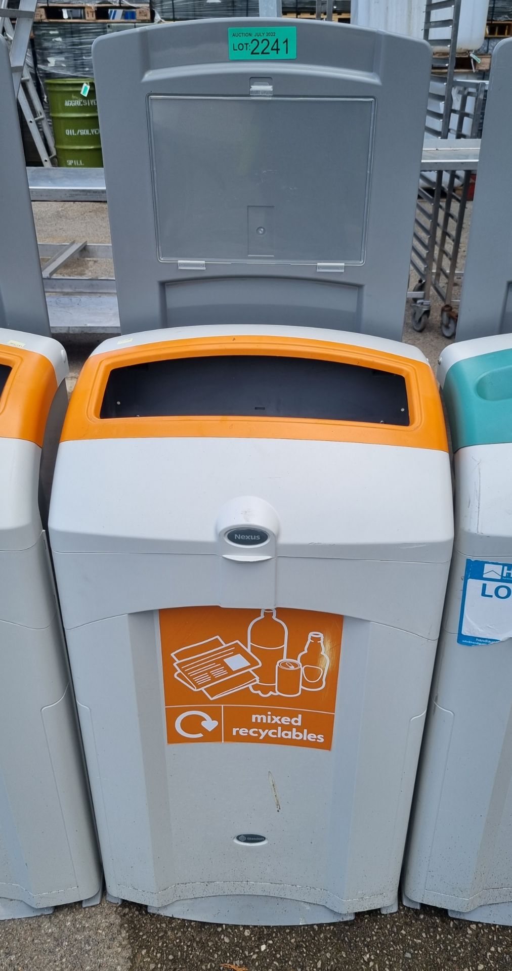 Plastic general waste bin - orange and grey - Image 2 of 2