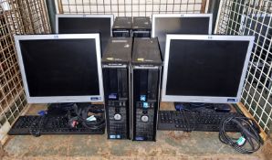 4x Dell 380 Optiplex Computer & Keyboard & HP Monitor