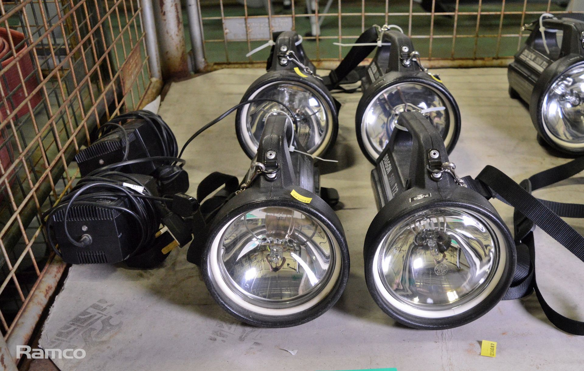 4x Dragon 100w T12 remote control searchlights, 2 chargers