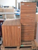 2 Draw Filing Cabinet L 580mm x D 940mm x H 720mm, 4 Draw Filing Cabinet L 600mm x D 520mm x H 1400m