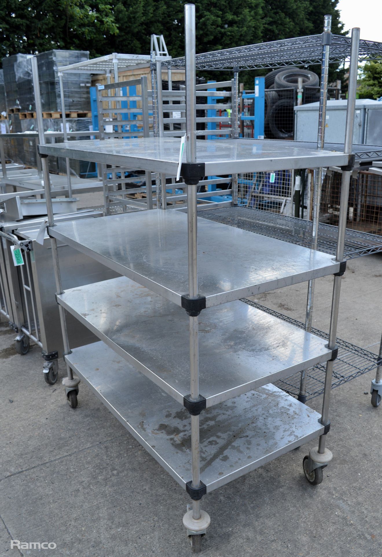 Stainless steel 4 tier wire racking L120 X W65 x H170cm - Image 2 of 3