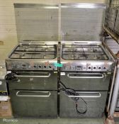 2x Indesit KDP60SE gas cookers - AS SPARES OR REPAIRS