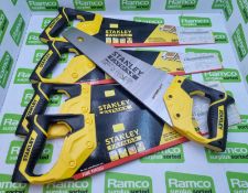 5x Stanley Fatmax hand saws 380mm