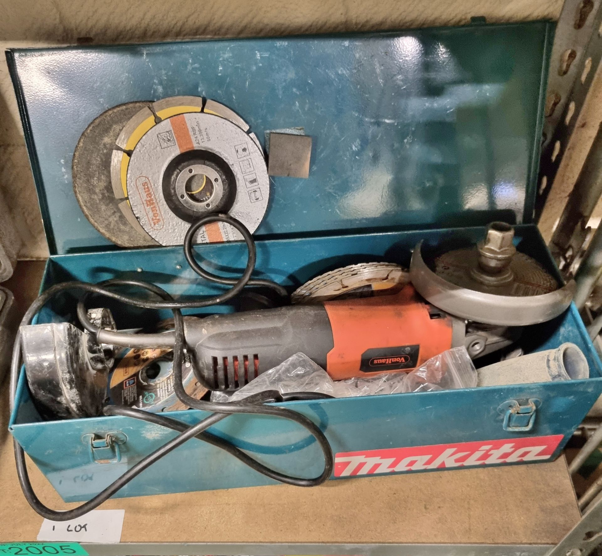 Tacklife Jigsaw in case & 2x Angle grinders (Makita & Vonhaus) in Makita case - Image 5 of 7