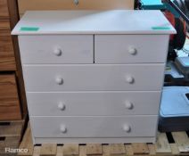 5 Drawer Cabinet - White - L740 x D350 x H800mm