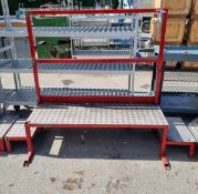 Raised steel platform L200 x W50 x H155 cm