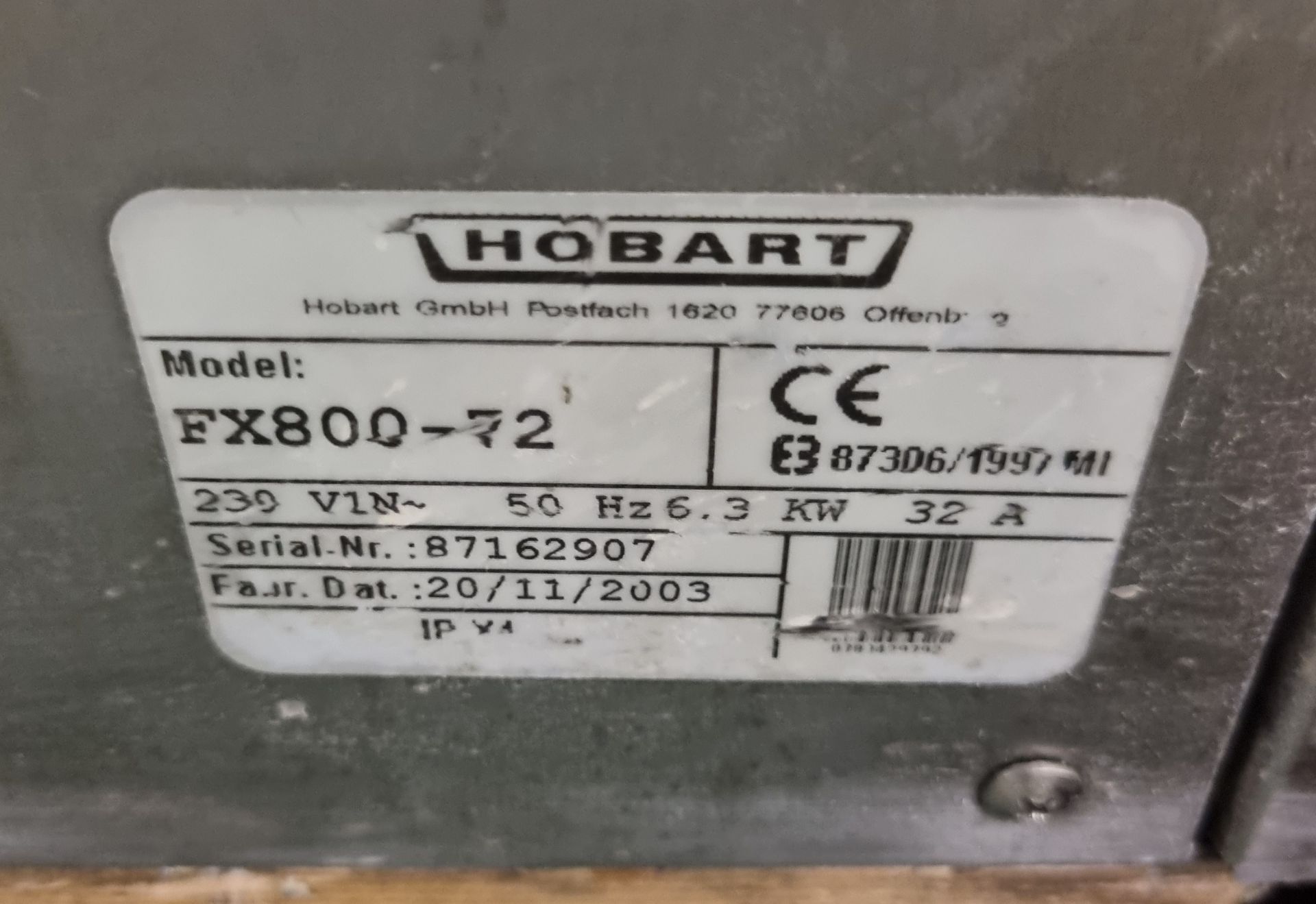 Hobart FX800 under-counter dishwasher 60x60x75 - Image 4 of 4