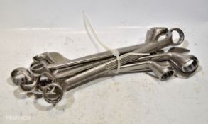 7x Ring Spanners & 1x Spanner - various sizes as seen in the pictures