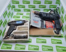 Black & Decker DBD163V power drill, Bostik glue gun