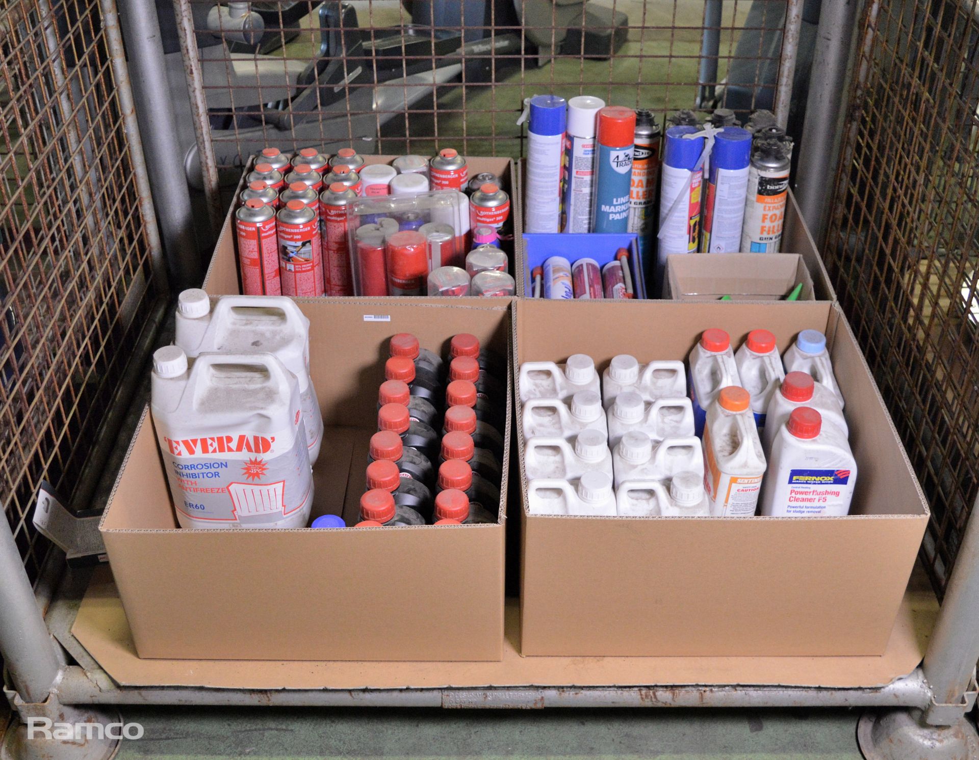 Various foam fillers, inhibitors, gas refill, line marking spray tins