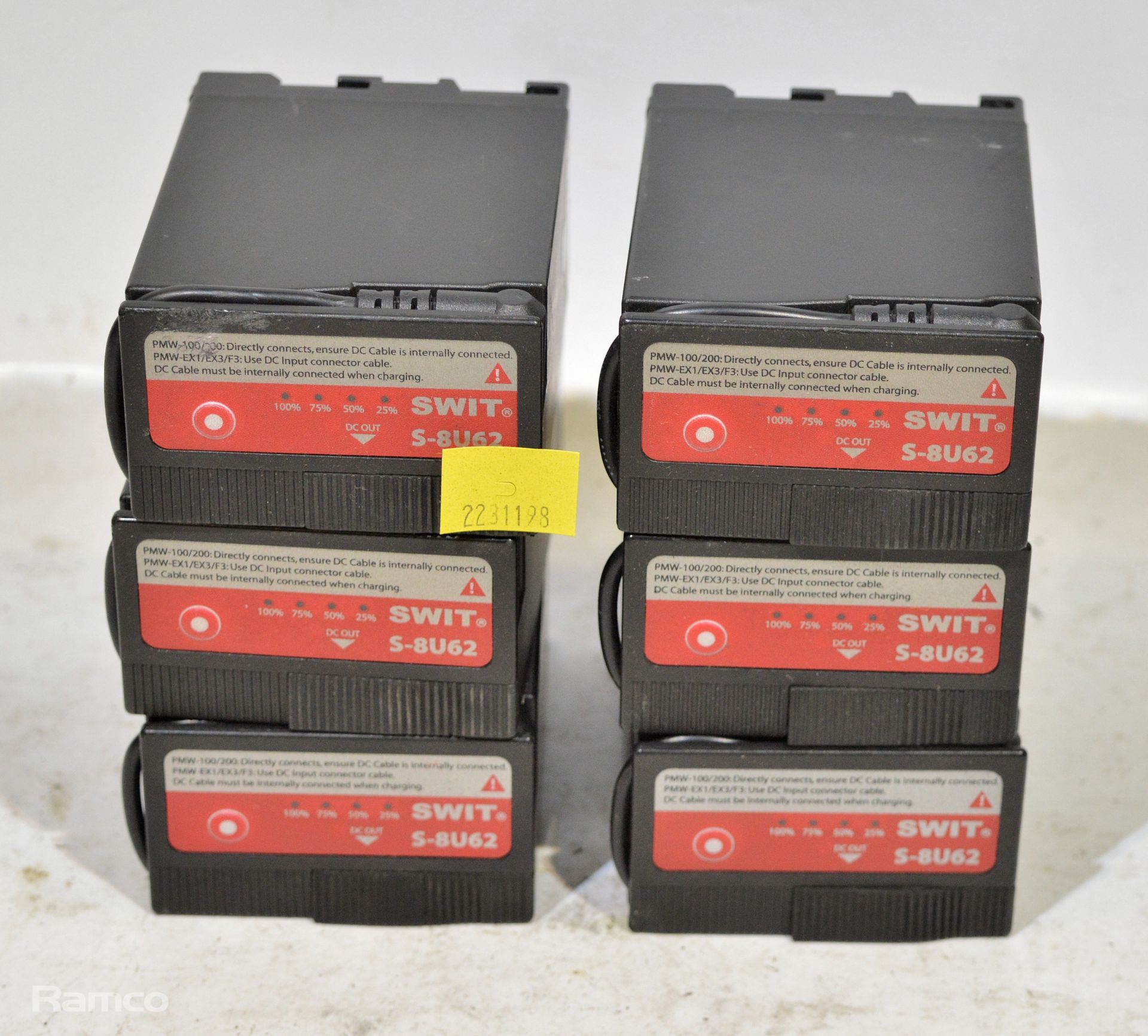 6x SWIT S-8U62 Battery packs - 14.4V 4.4Ah