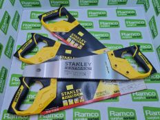 4x Stanley Fatmax hand saws 380mm